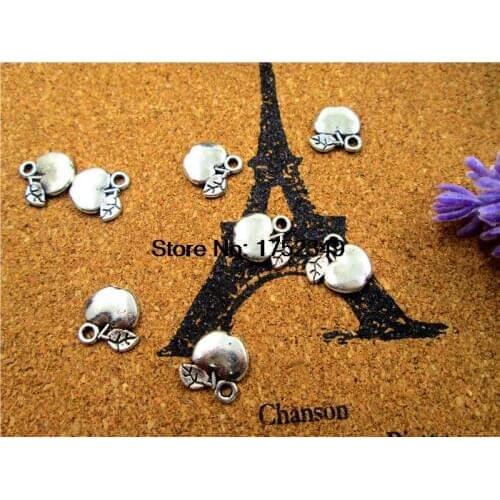 100pcs/lot Charms,Antique Silver Tone Two Sided Mini Charm Pendant 11x11mm once upon a time