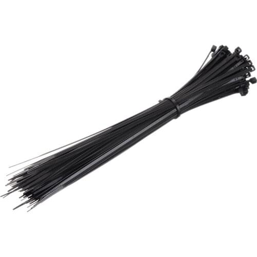 100pcs/roll Self-Locking Black Nylon Wire Cable Zip Ties Fasten Wrap Strap 3x200mm Plastic Nylon Cable Tie