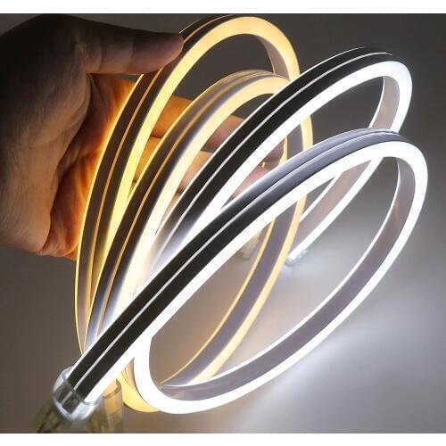 220V LED Neon Light SMD2835 LED Strip Light 120Leds/m Double Side Flexible Tape Ribbon Waterproof LED Stripe Light EU UK Plug