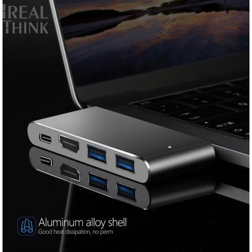 IREALTHINK USB Type C Adapter USB Splitter PD 100W Charging type c hub OTG connector iPad Dock USB HUB For Macbook Pro