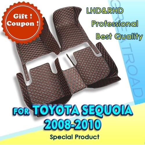 Car floor mats for Toyota SEQUOIA(Seven Seats)2008 2009 2010 Custom auto foot Pads automobile carpet cover interior accessories