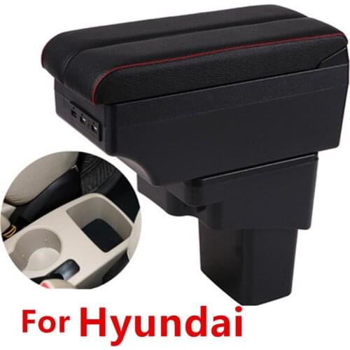 For Hyundai Accent RB Solaris armrest box central Store content Storage box with USB interface products 2011-2016