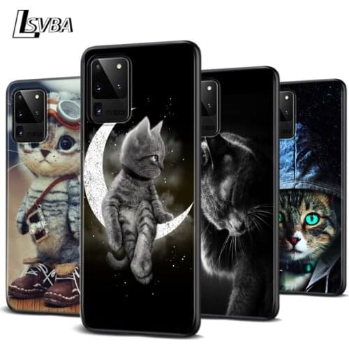 Cute Space Art Cat For Samsung Galaxy M31 M10 M10S M20 M21 M30 M40 M60S Note 20 10 9 8 S6 Plus Ultra Lite Phone Case