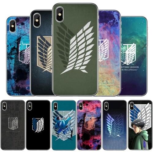 Anime attack on Titan Transparent phone case For iphone 12 11Pro Max 11 XR XS Max X 8 7 6 6S Plus 5 5S SE 2020 Back Cover Shell