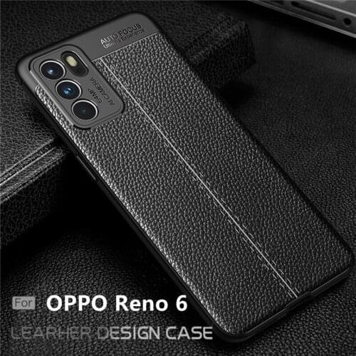 For OPPO Reno 6 Case For Reno 6 Capas Armor Fashion Phone Bumper Coque Shockproof Soft TPU Leather For Fundas Reno 6 Reno6 Cover