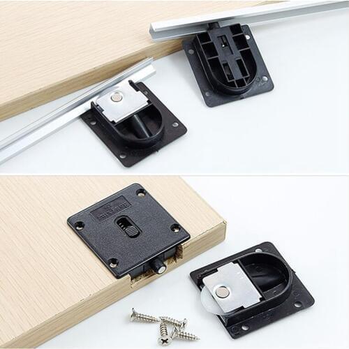 Home Wardrobe Sliding Door Pulley Black Sliding Door Wheel Cabinet Pulley Hanging Wheel Wardrobe Furniture Hardware Door Rollers