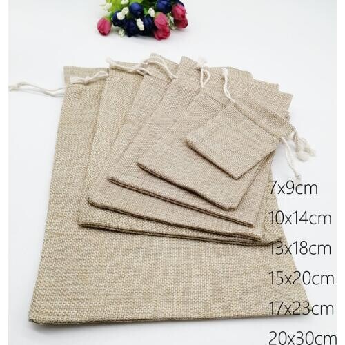 50pcs Jute Bags Gift Drawstring Pouch Gift Box Packaging Bags For Gift Linen Bags Jewelry Display Wedding Sack Burlap Bag Diy