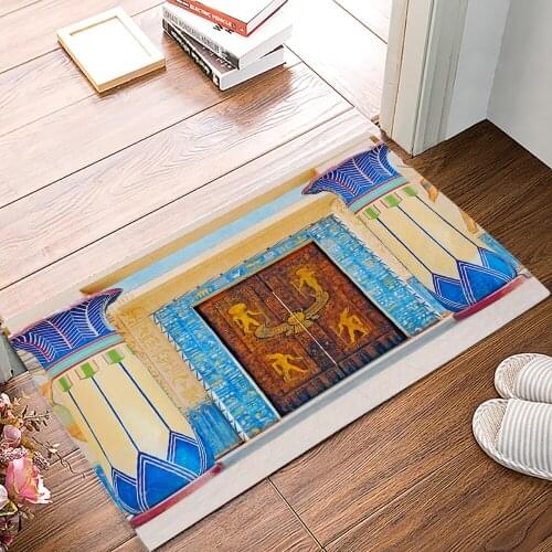 Egyptian Architecture Ancient Doormat Kitchen Living Room Floor Rug Bathroom Non-slip Foot Mat Entrance Hall Welcome Carpet