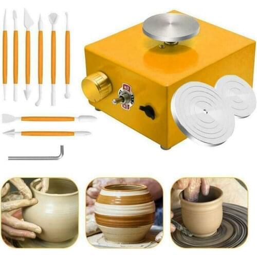 Mini Electric Pottery Wheel Machine For Ceramic Work DIY Clay Art Craft Molding Tool Kids Teaching Aids Gift