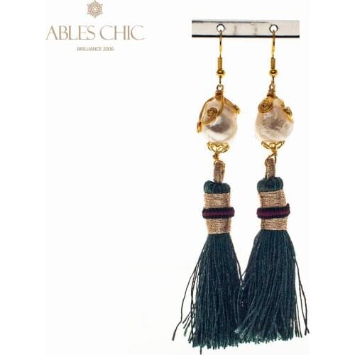 Natural Baroque Freshwater Pearl Long Tassel Drop Earring Handmade Wire Wrapped Gold Tone Filigree Earrings 2021 Women Jewelry