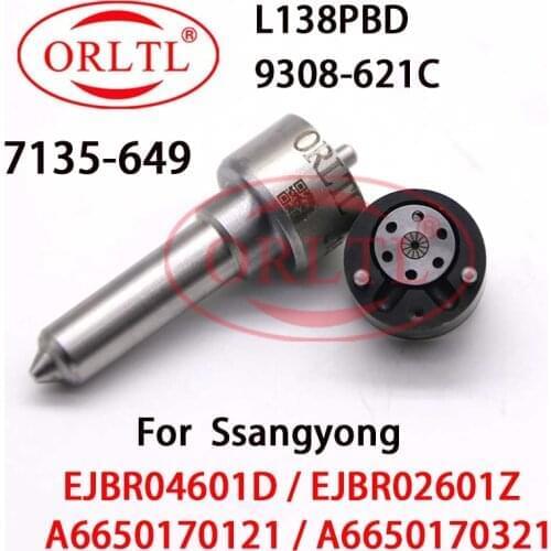 ORLTL Injector Nozzle L138PBD Valve 9308-621C Repair kits 7135-649 CR Injector Spray Nozzle for Inyector EJBR02601Z Rexton 2.7L