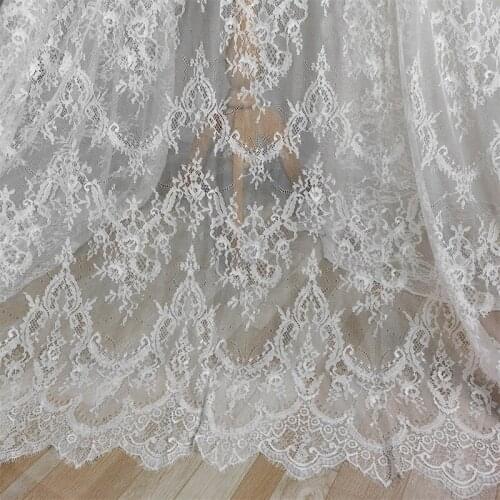 French Chantilly Lace Fabric Eyelash Lady Underwear Clothing Diy Sewing Lace Nice Lace For Wedding Gown 1.5*3 Meters