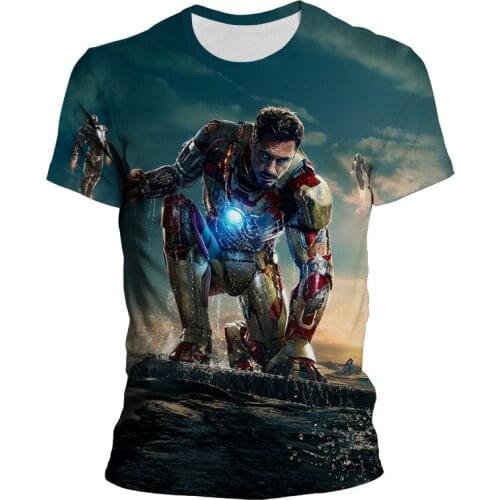 New Marvel The Avengers Movie Iron Man T Shirts Men Women Children Summer Short Sleeve Streetwear Tops 3D Print T-shirt Cool Tee