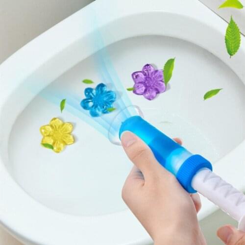 Toilet Cleaner Gel Plastic Flower Gel Needle Cleaner Fragrance Toilet Deodorant Bathroom Toilet Cleaning Tool Leave No Traces
