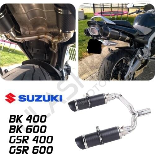 GSR400 GSR600 BK400 BK600 GSR BK 400 600 Modified Link Pipe Motorcycle Full Exhaust Muffler Escape System Slip-On