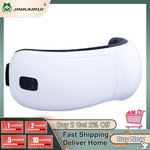 Jinkairui New Electric Smart Massager Eyes Glasses Rechargeable Adjustable Pressure Bluetooth Heating Air Pressure Music Gift
