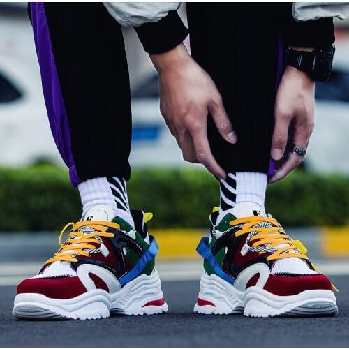 Weweya Trendy Women Sneakers Thick Sole Ladies Platform Shoes Web Celebrity Chunky Dad Sneakers Chaussures Femme Buty Damskie