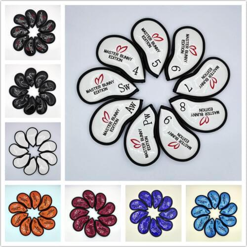 Master Bunny Edition Golf Iron Head Cover #4-9PAS Light PU Golf Irons Set Headcovers For Men Women 6 Colors Free Shipping