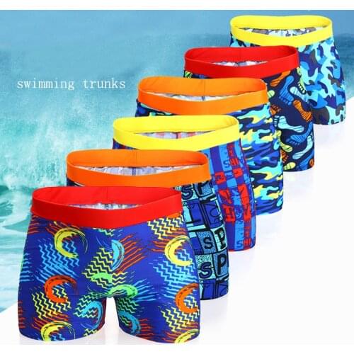 Large Size Fashion Print Kids Swimwear Teens Student Swimsuit Boy Pool Shorts Swim Trunk Beach Short for Toddler