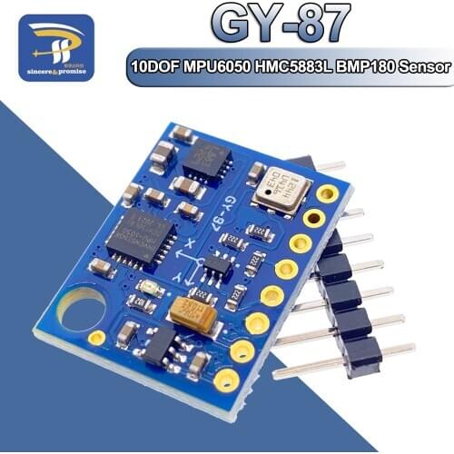 GY-87 10DOF Module MPU6050 HMC5883L BMP180 GY87 Sensor Module 3V-5V GY87 For Arduino Power High Accurancy