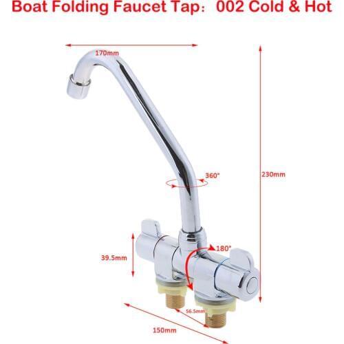 Marine Boat RV 360 Degree Rotation Hot & Cold Bathroom Kitchen Water Faucet #002