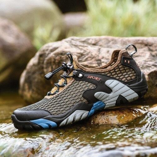 New Men Aqua Water Shoes Summer Quick-drying Sneaker Upstream Shoes Breathable Hiking Outdoor Sneakers Walking Fishing Shoes