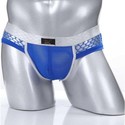 Men sexy Mesh Fishnet Briefs Ice Silk Fabric Brief Underwear Gay Underwear High Elastic Bikini 2020 Summer