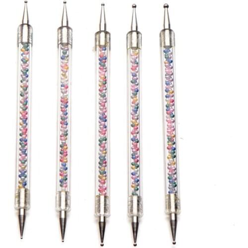 5Pcs/Set Nail Art Dotting Tool Pen Colorful Beads Double Ended Manicure Kit
