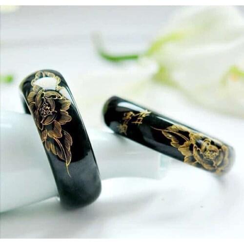 Natural handmade Hetian flower green jade bangle women jade jewelry add certificate jadeite jade bangles real jade bracelet