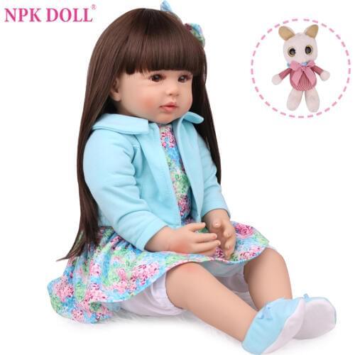 NPKDOLL 60cm Fashion Vinyl Reborn Realistic Baby Dolls 24 Inch Girl Bebe Princess Menina Toys Kids Birthday Surprise Gifts