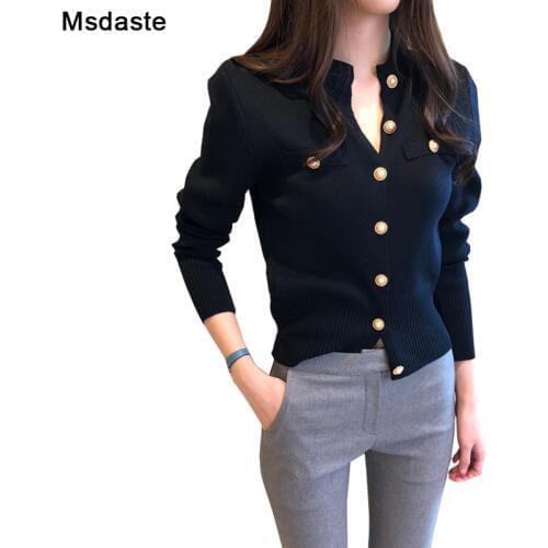 Autumn Knitted Cardigan Sweater Women Sweaters Top Winter Ladies Korean Style New Vintage Long Sleeve Slim Female Cardigans Coat