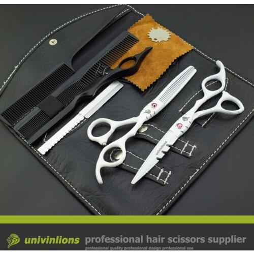 6" cheap hairdressing scissors white hair cutting shears barber scissors set hair dressing scissors hairdressing salon supplies