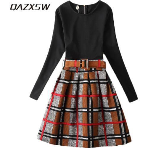 Модные платья в клетку QAZXSW China At AliExpress