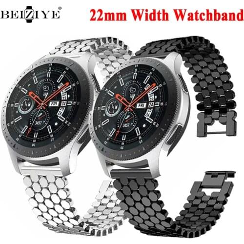 22mm Watch Band for Samsung Galaxy Watch 46mm S3 Stainless Steel Strap For Huawei Watch gt2e gt2 46mm Bands Galaxy watch 3 45MM