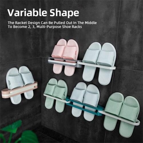 Self Adhesive Shoes Shelf Towel Folding Holders Rack Wall Mounted Hanger Bar Slipper Shelf Holder Hanging Hook Shoes Organizer
