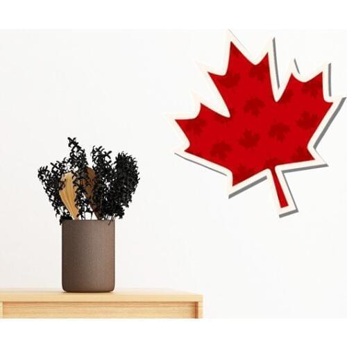 Happy Canada Day Vertical Grain Maple Leaf Removable Wall Sticker Art Decals Mural DIY Wallpaper for Room Decal