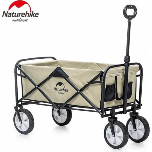 Naturehike 90L Folding Trolley Pushcart Portable Outdoor Camping Picnic Travel Trolley 600D Oxford Cloth Ultralight Trolley