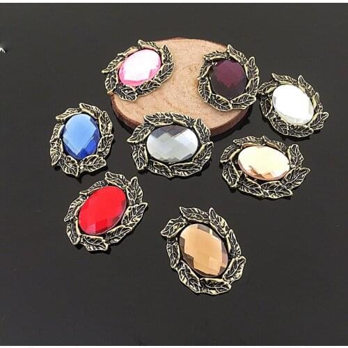 Mixed color 50PCS/LOT Flat Back Rhinestone button acrylic DIY Wedding Invitation girl hair Flower bow Accessory