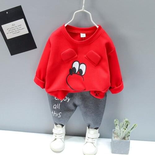 Spring Autumn Child Baby Boys Clothing Sets Cotton O-Neck Cartoon Animal Print T-shirt Pants 2pcs Kids Clothes Suits Tracksuits