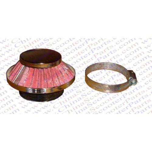 58MM Air filter Red Grid Silver Cap Mini Moto Dirt Pit Bike ATV Quad Scooter Buggy Parts