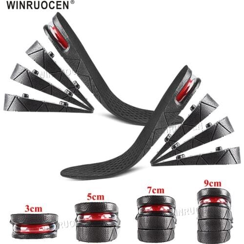 WINRUOCEN Height increase insoles for men/women 3/5/7/9 cm up invisiable Insert Sports Shoes Pad insoles shock absorption Unisex