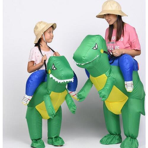 Green dinosaur inflatable children halloween costume for kids and inflatable costume for adults