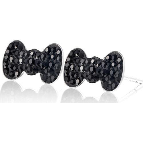 DORMITH real 925 sterling silver earrings fine jewelry Bowknot Stud Earrings for women jewelry earrings