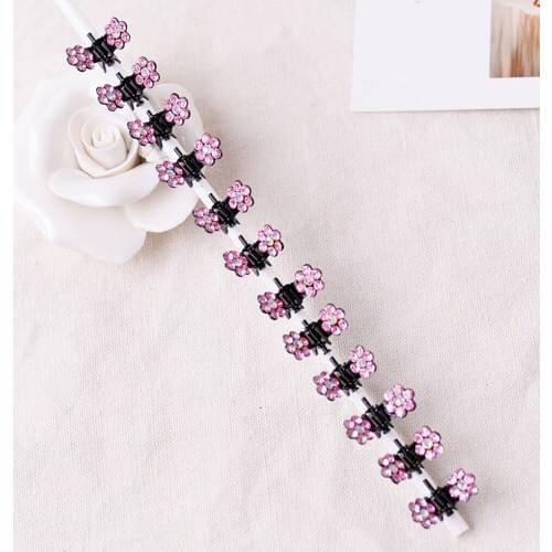 12pcs Little Girl Mini Flower Rhinestone Hair Clamps Women Girls Hair Accessory Grips Hairclips