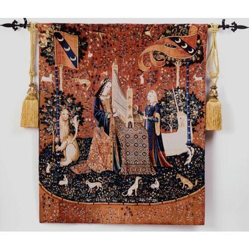 140x105cm Belgium Europe US Home Jacquard Fabric Decoration Tapestry Lady Decorative Painting Series Textile Wall Hangings