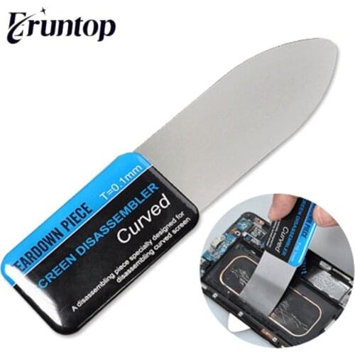 2PCS Thickness 0.1mm Curved Screen Disassembler Stainless Steel Pry Sheet for Sumsung S6 S7 Edge Disassembling Repair Open Tool