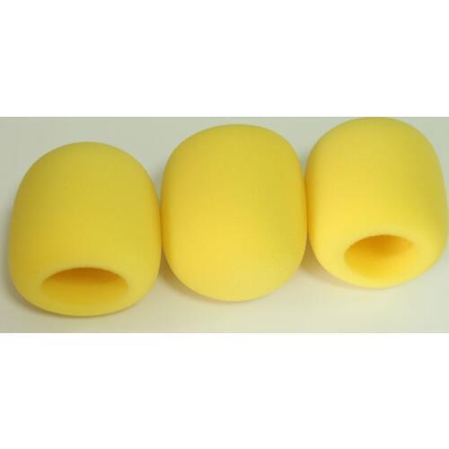 3pcs yellow Microphone Windshield Wind Shield Sponge Foam Cover