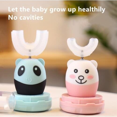 360 Sonic Electric Toothbrush for Kids Cartoon Pattern Silicone USB Charger UV Sterilization Infant Toothbrush