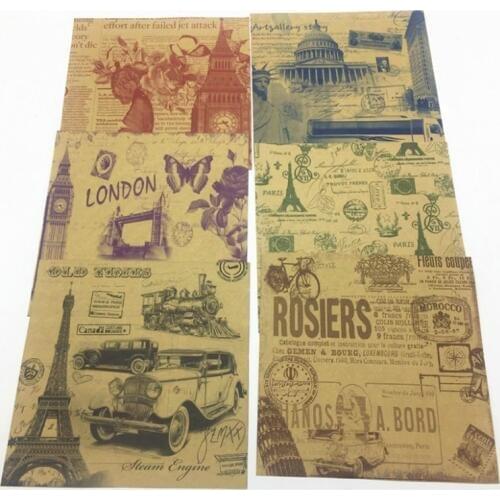 60sheets/pack Scrapbooking Decorative Vintage Craft Kraft Paper 15*15CM Double-sided Printing Handmade Origami Folding Paper DIY