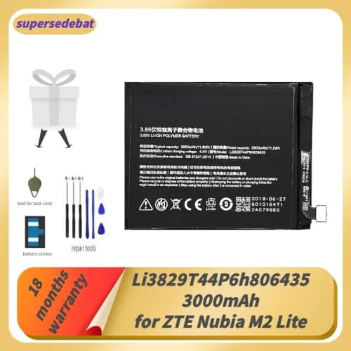 Supersedeba Battery for ZTE Nubia Z11 Li3829T44P6h806435 NX531J Nubia M2 Lite M2Lite NX573J M2 PLAY NX907J Bateria Batteries